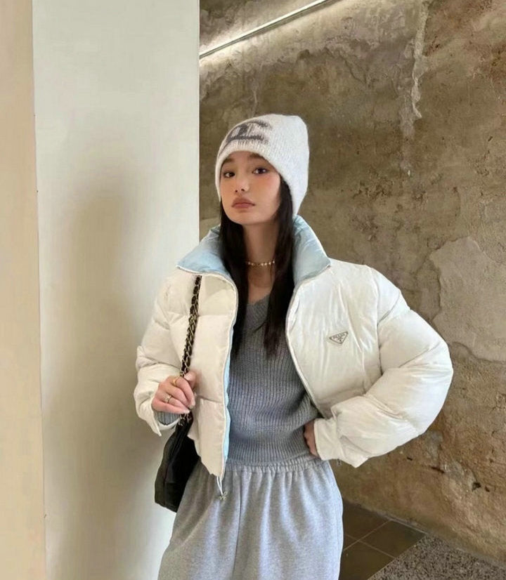 CROPPED STAND COLLAR PUFFER JACKET