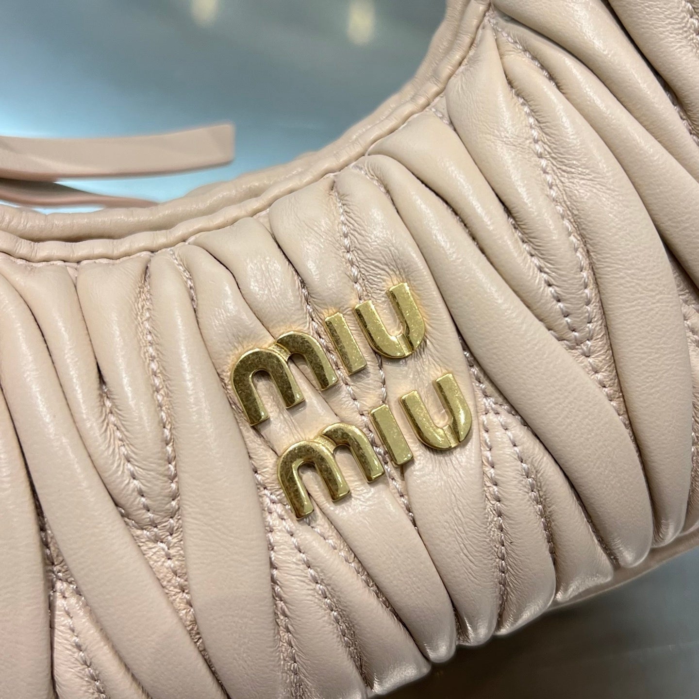 IVORY CREAM MATELASSÉ MINI HOBO BAG