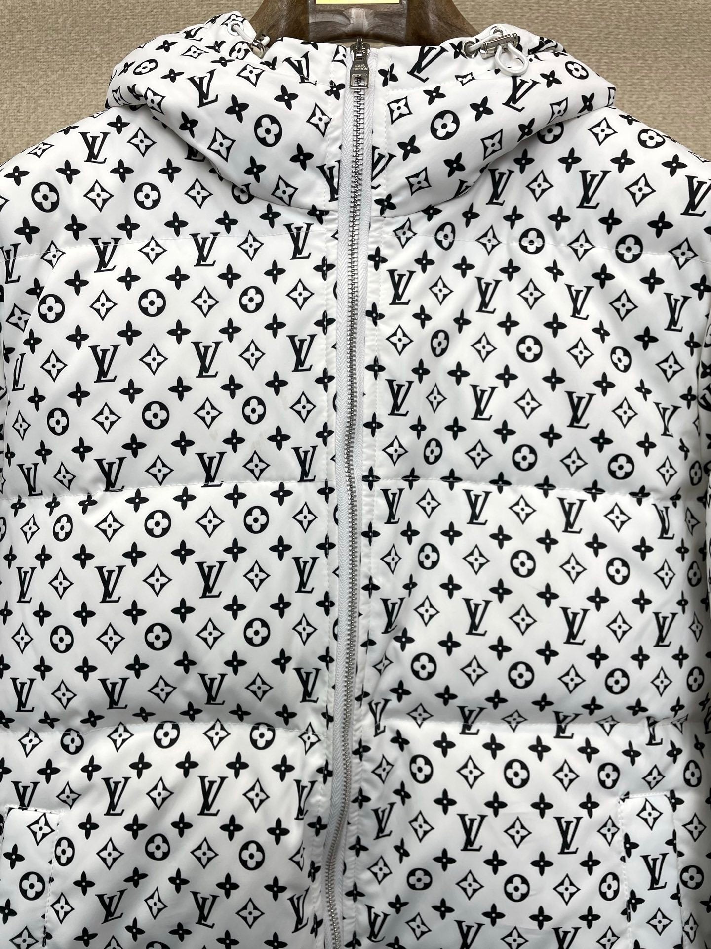 ALL-OVER MONOGRAM PADDED ZIP HOODIE