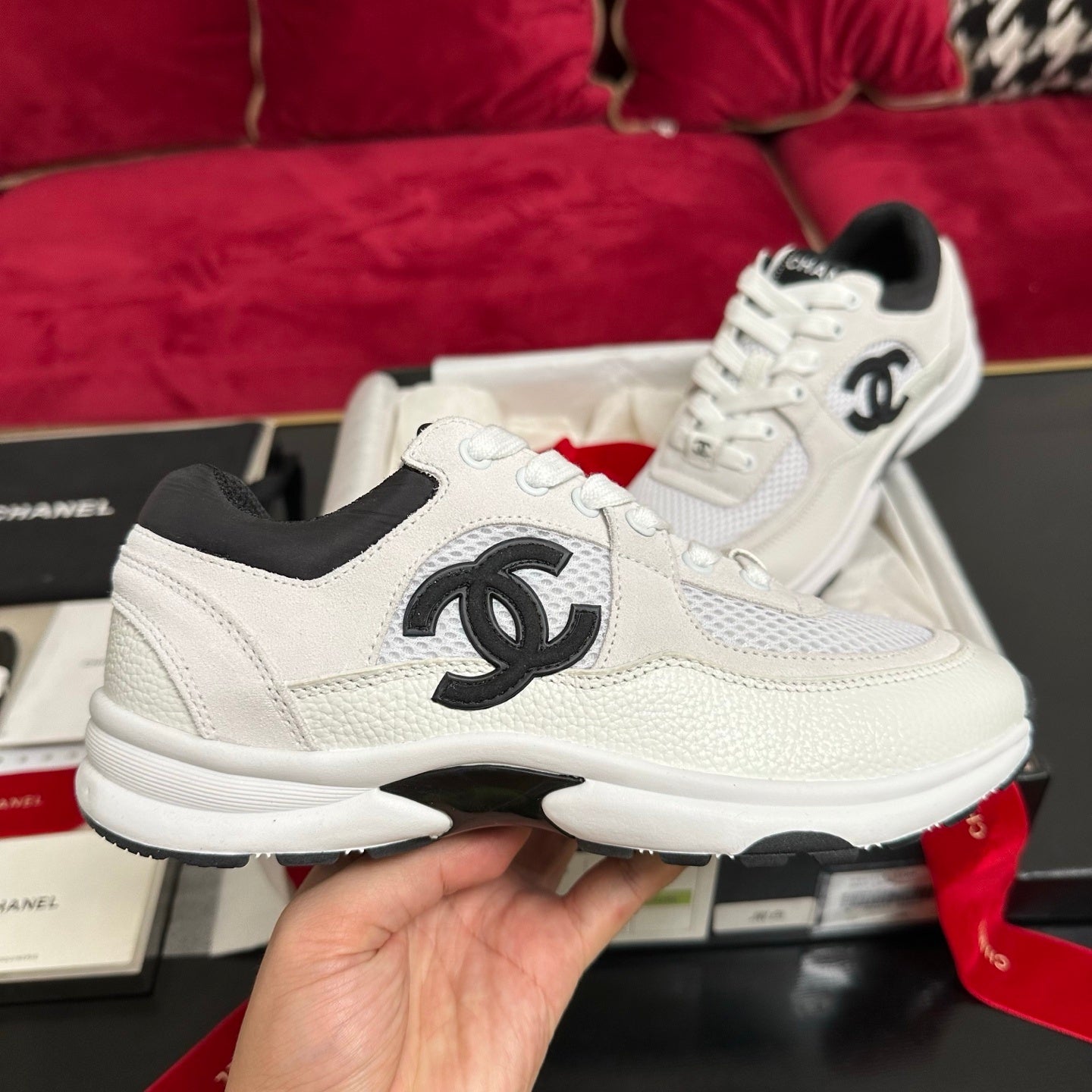 LOGO MESH PANEL TRAINER SNEAKERS