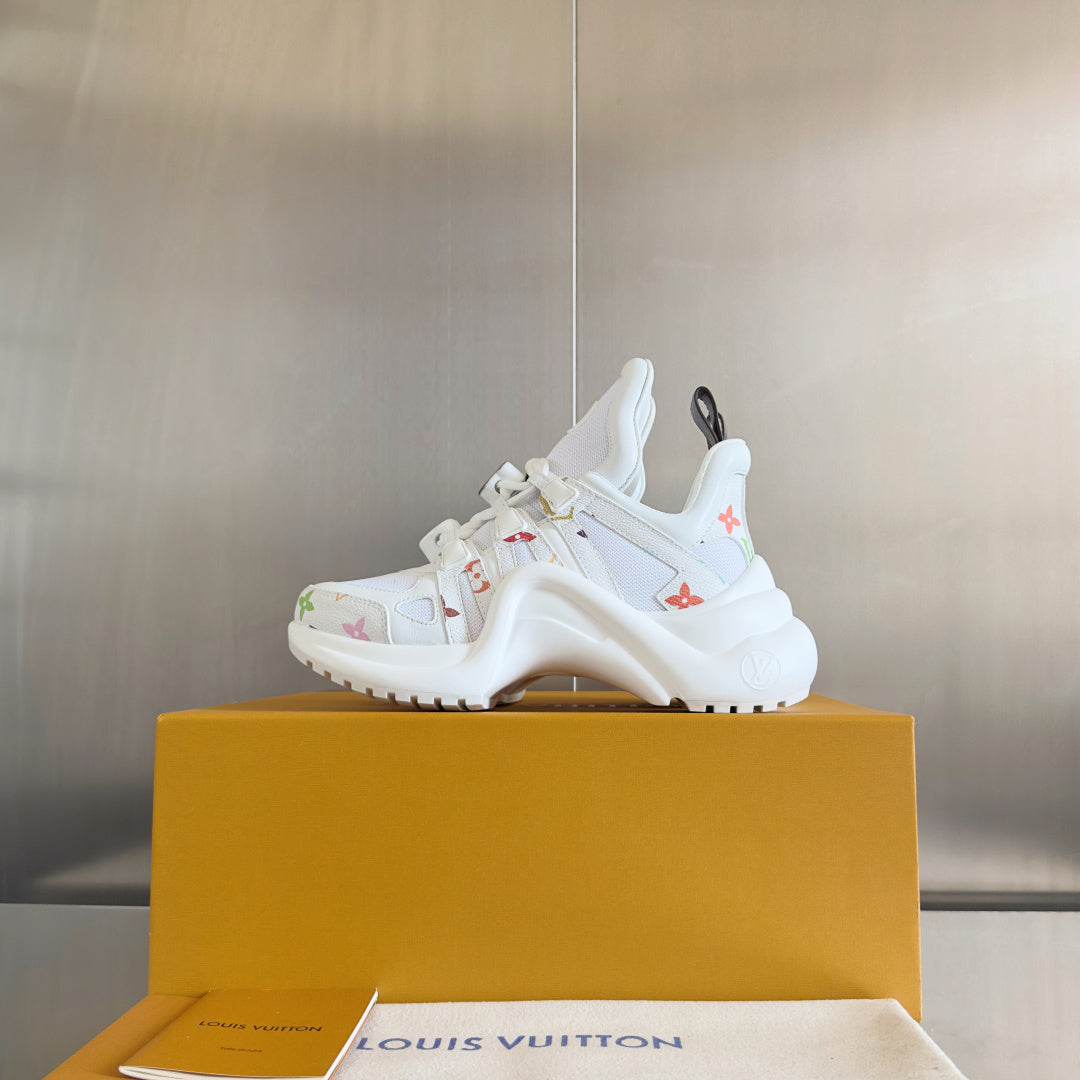 WHITE MULTICOLOR CHUNKY SNEAKERS