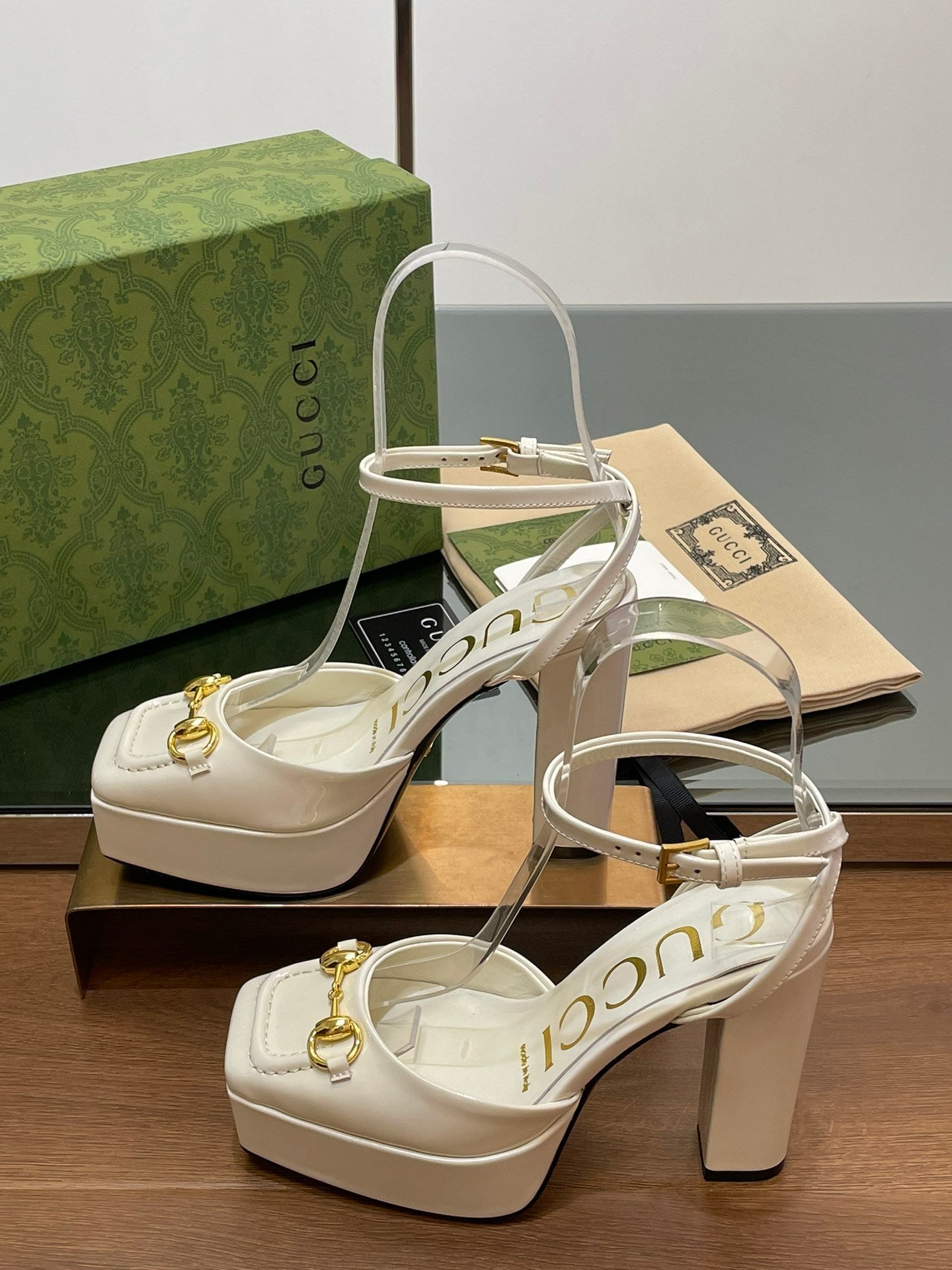 WHITE PLATFORM STRAPPY HEEL SANDALS