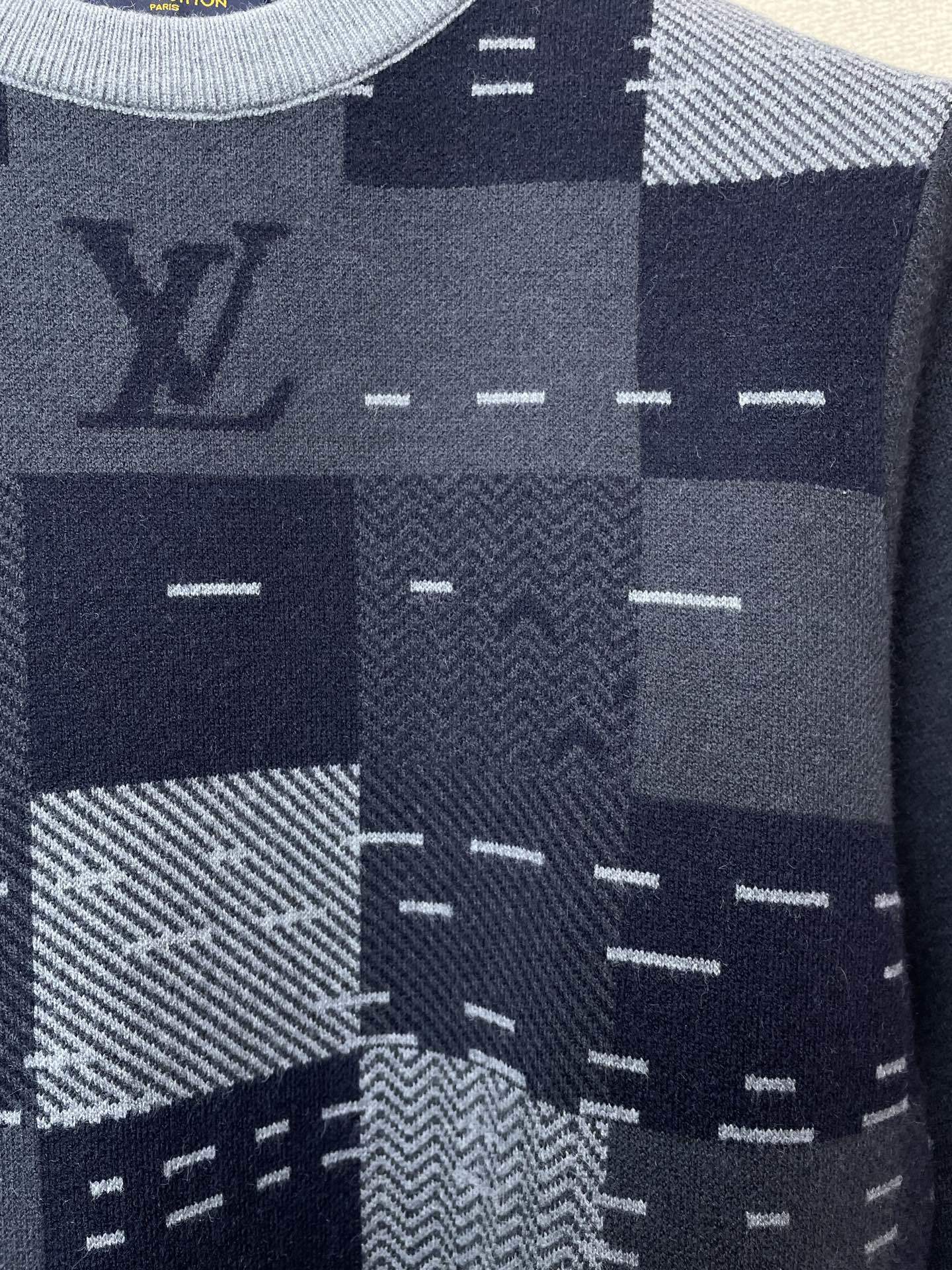 PATCHWORK KNIT CREWNECK SWEATER