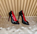 PATENT PEEP-TOE STILETTO PUMPS – CLASSIC BLACK EDITION