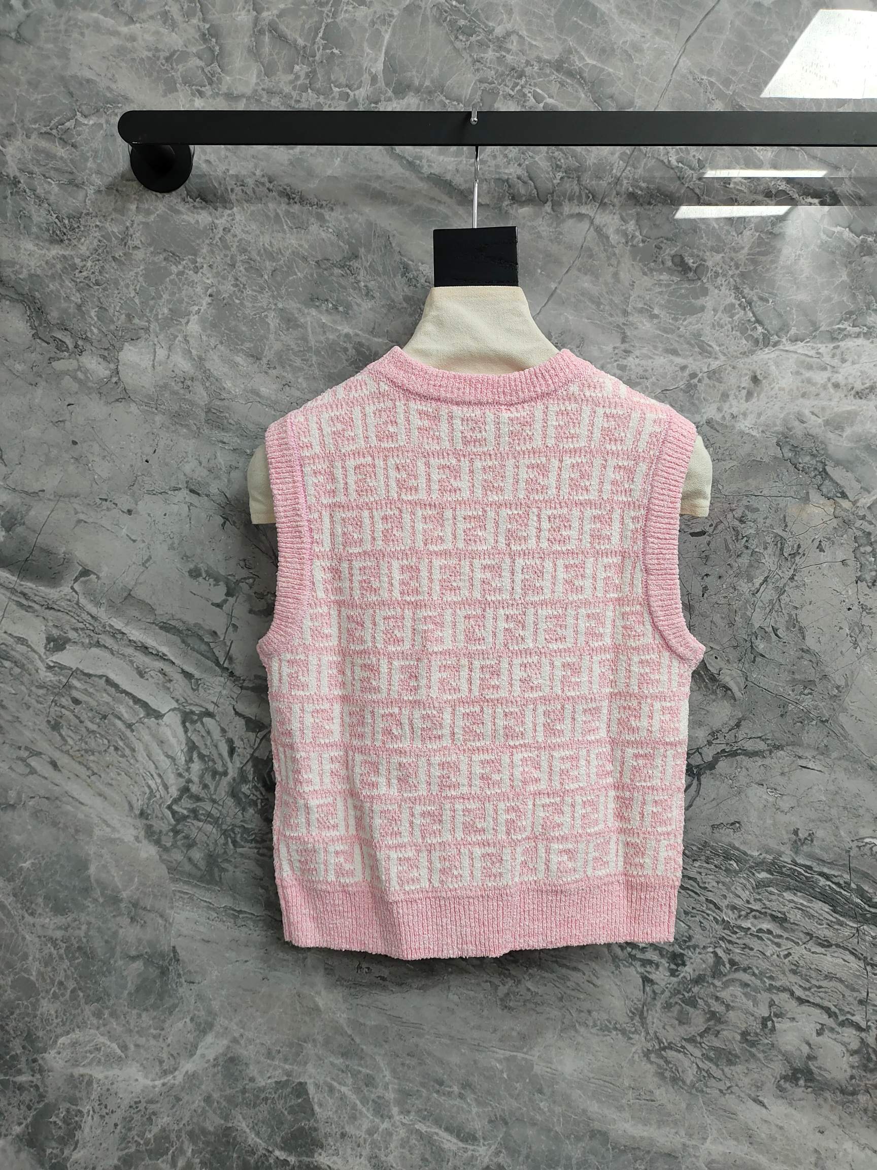 PINK MONOGRAM KNIT TWO-PIECE SET