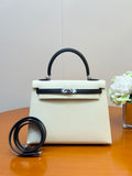IVORY & BLACK STRUCTURED ELEGANCE BAG