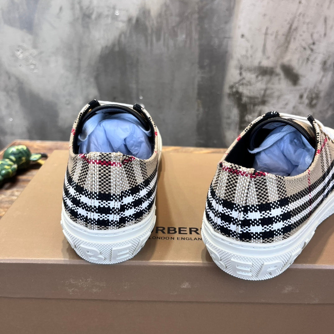 CHECK PRINT PLATFORM LOW-TOP SNEAKERS