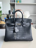MIDNIGHT CROCODILE LUXURY TOTE