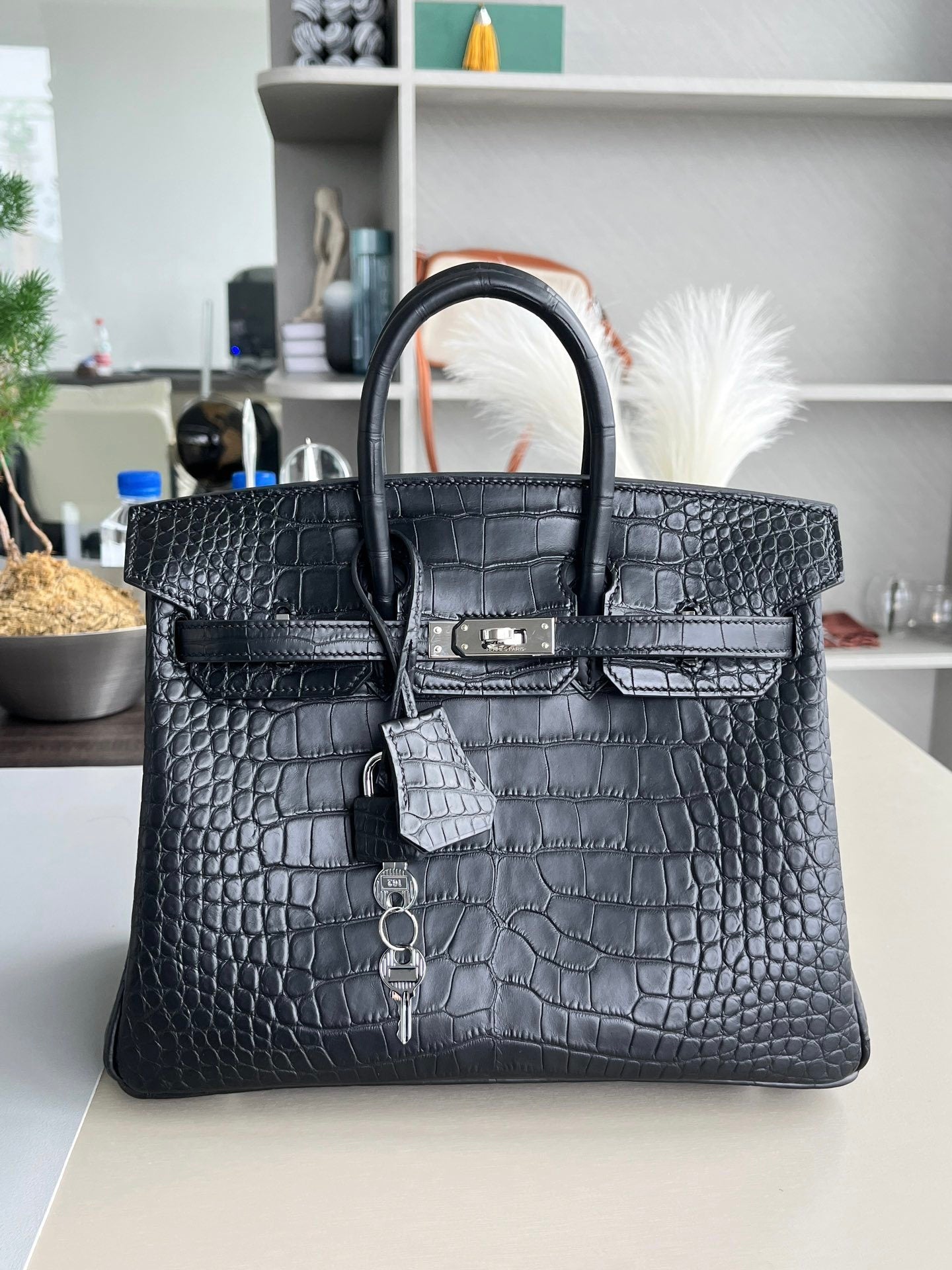 MIDNIGHT CROCODILE LUXURY TOTE