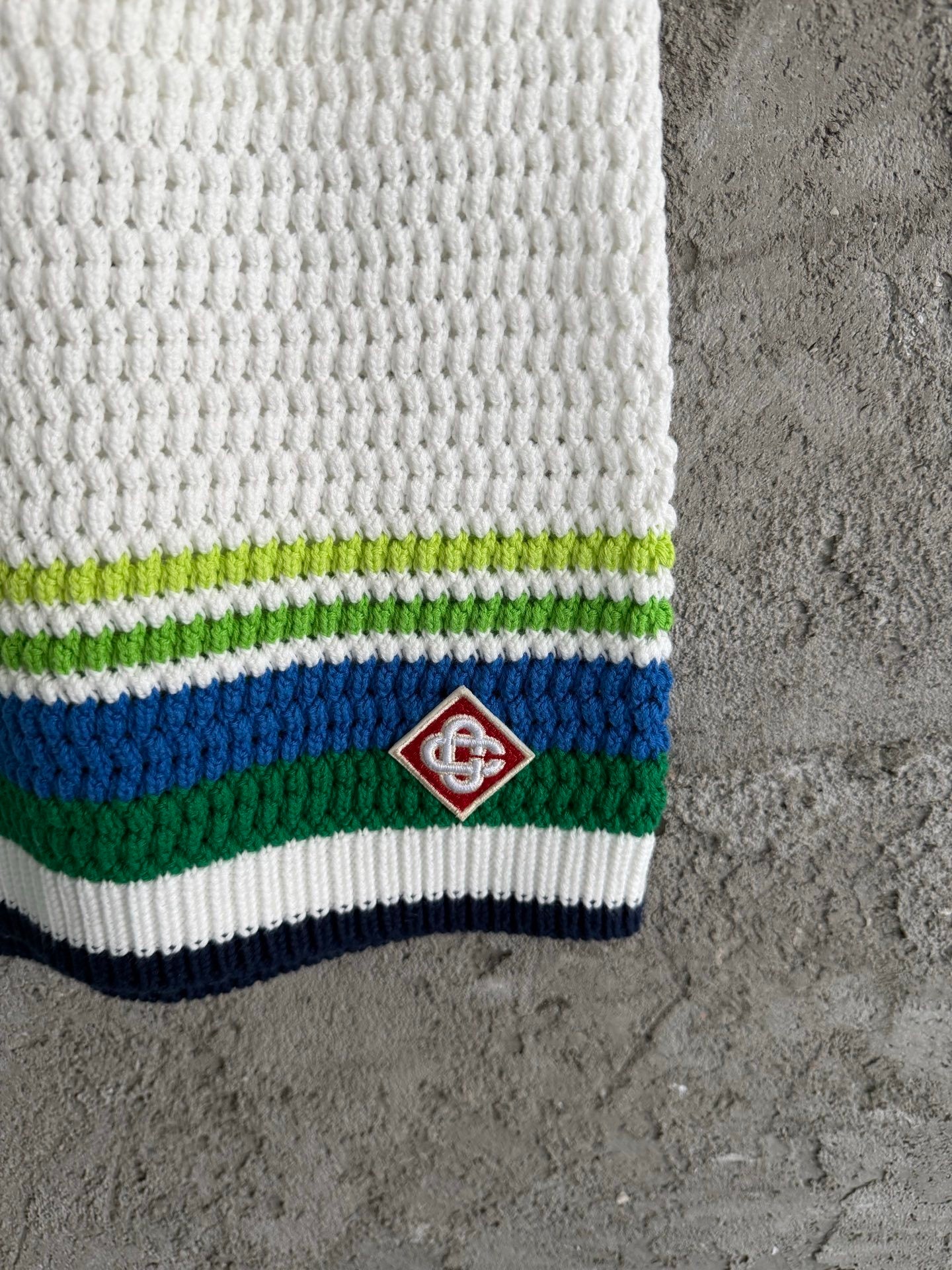 MULTICOLOR STRIPE CROCHET KNIT SET