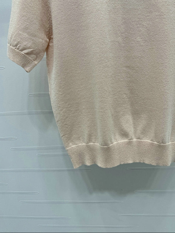 SOFT KNIT LOGO SHORT-SLEEVE SWEATER