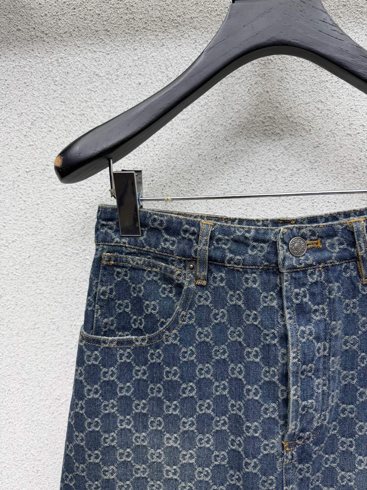 BLUE MONOGRAM DENIM MINI SKIRT