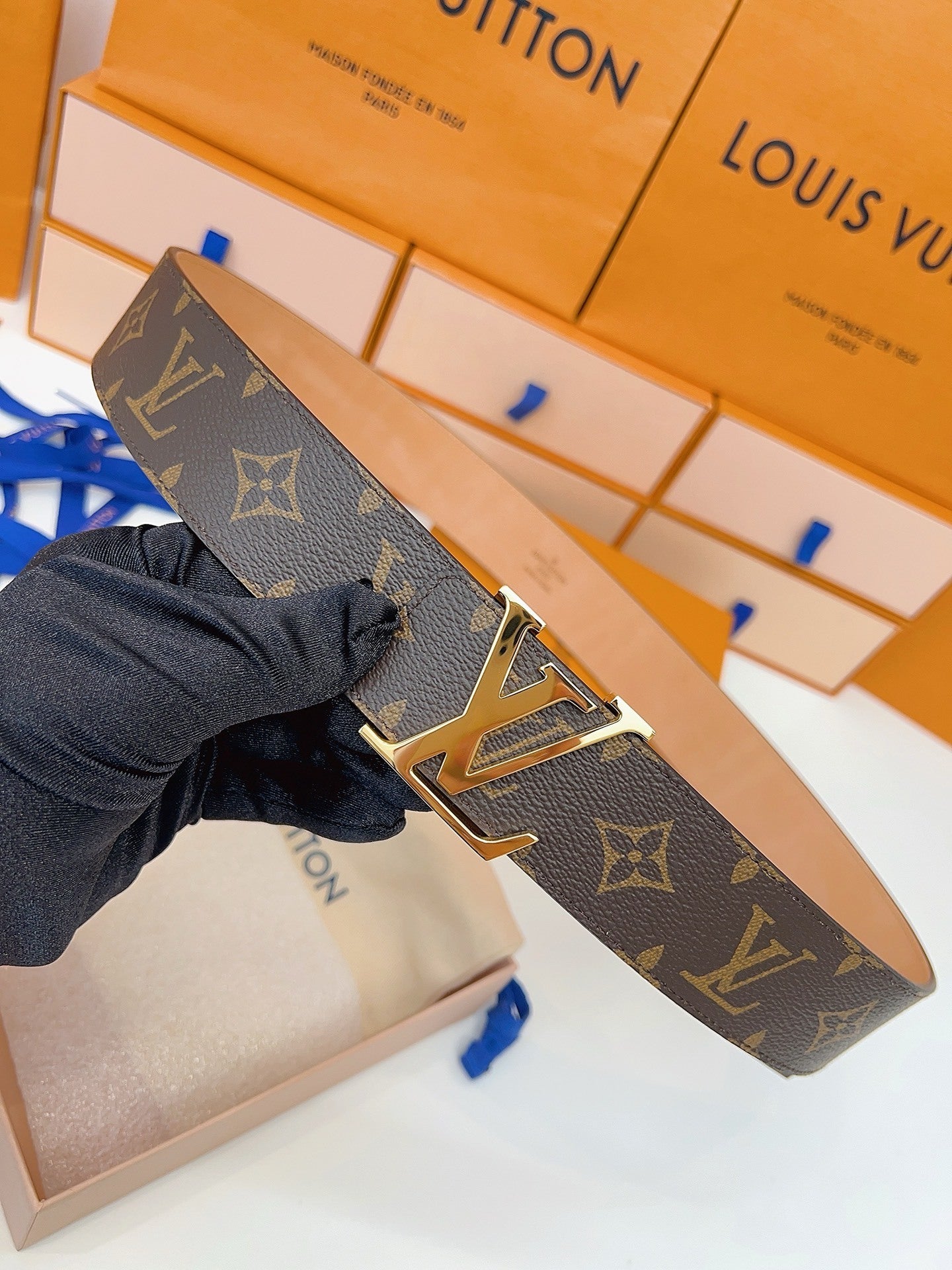 CLASSIC MONOGRAM BELT – GOLD BUCKLE EDITION