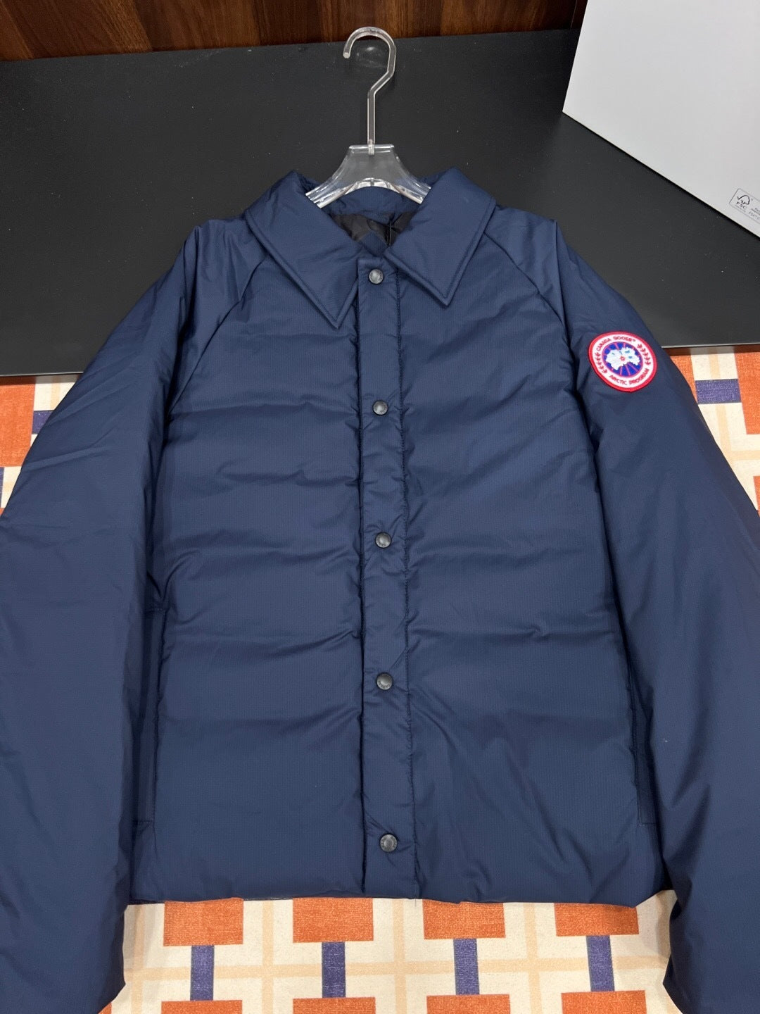 PADDED SNAP-BUTTON JACKET WITH CLASSIC COLLAR