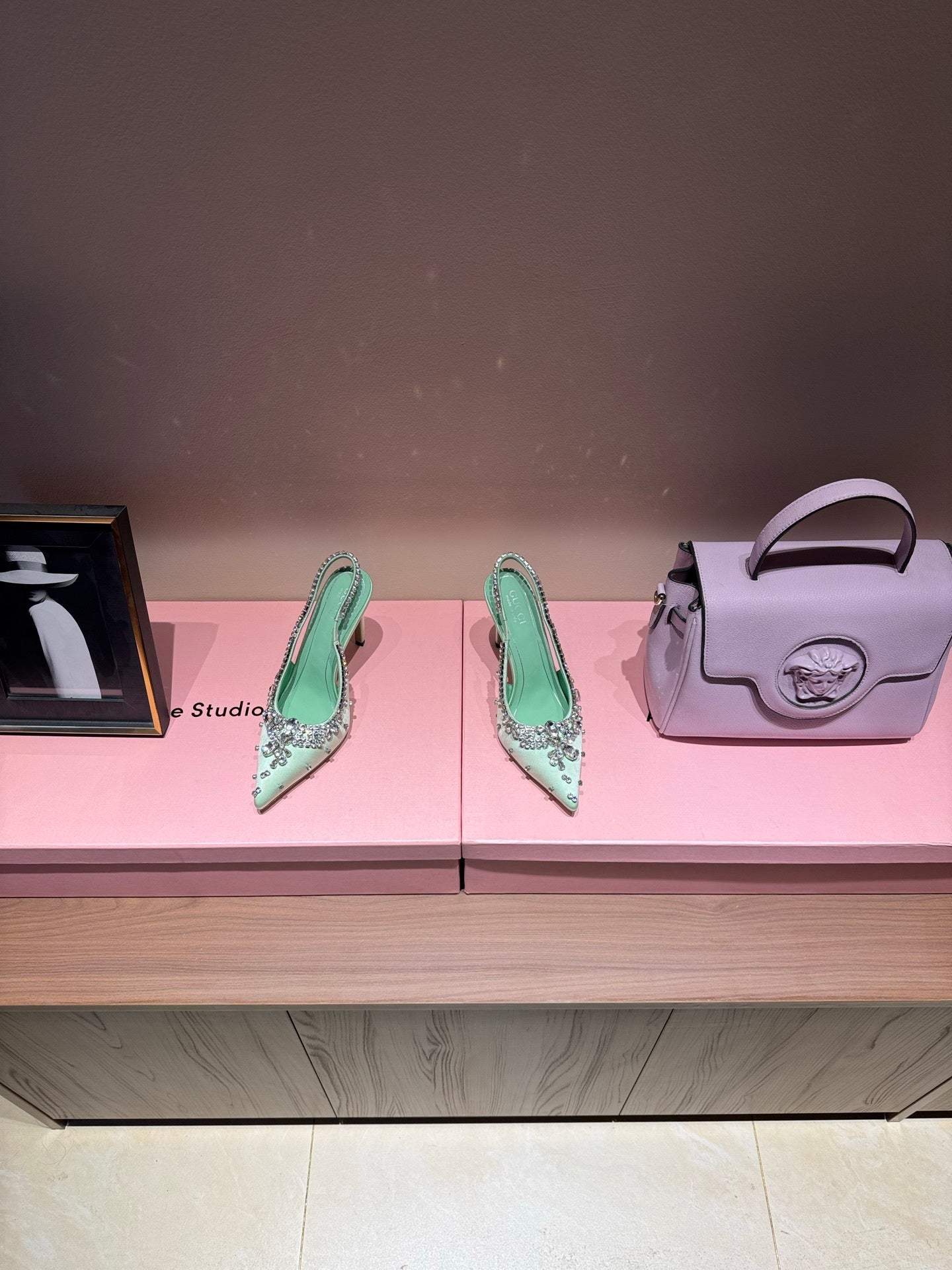 MINT EMBELLISHED SLINGBACK HEELS