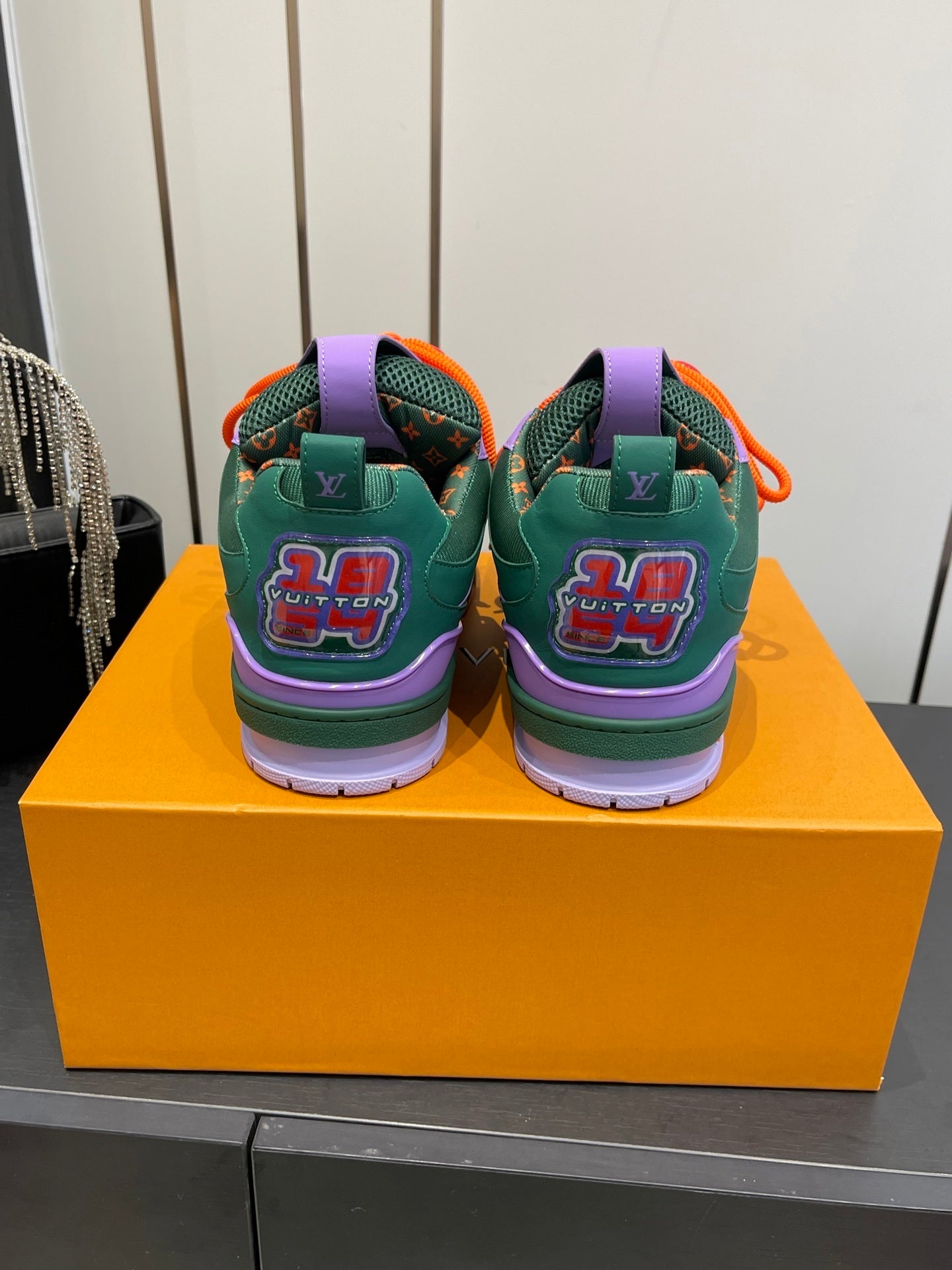 BOLD COLORBLOCK SNEAKERS WITH OVERSIZED LACES AND CHARM DETAIL