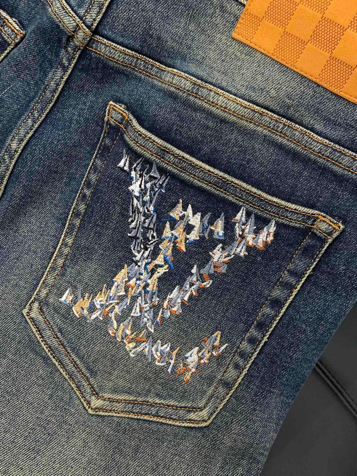 SLIM-FIT FADED DENIM JEANS