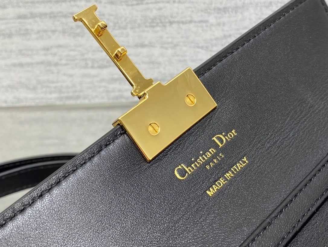 BLACK LEATHER MINI TOP-HANDLE BELT BAG