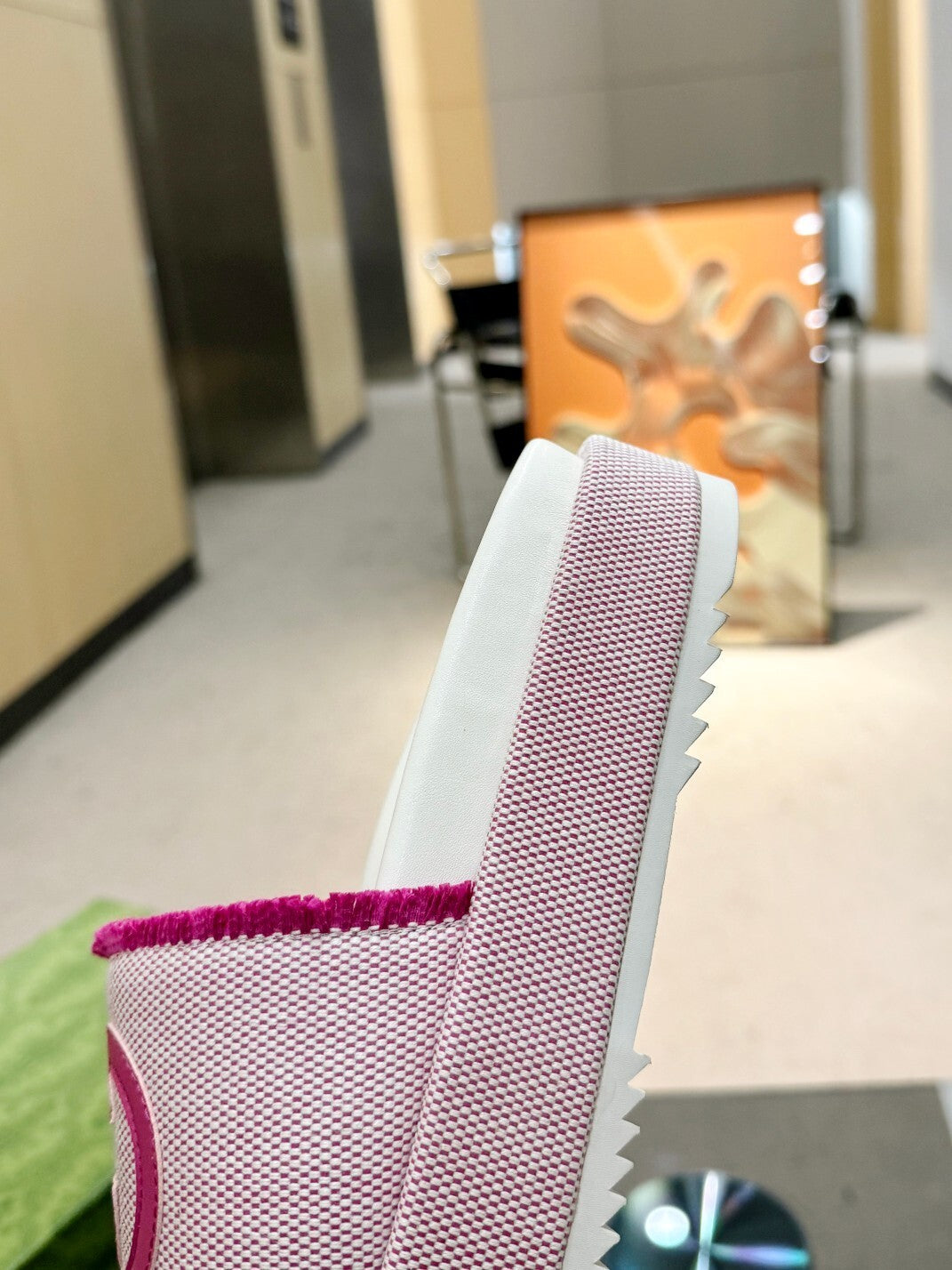 PINK PLATFORM SLIDE SANDALS