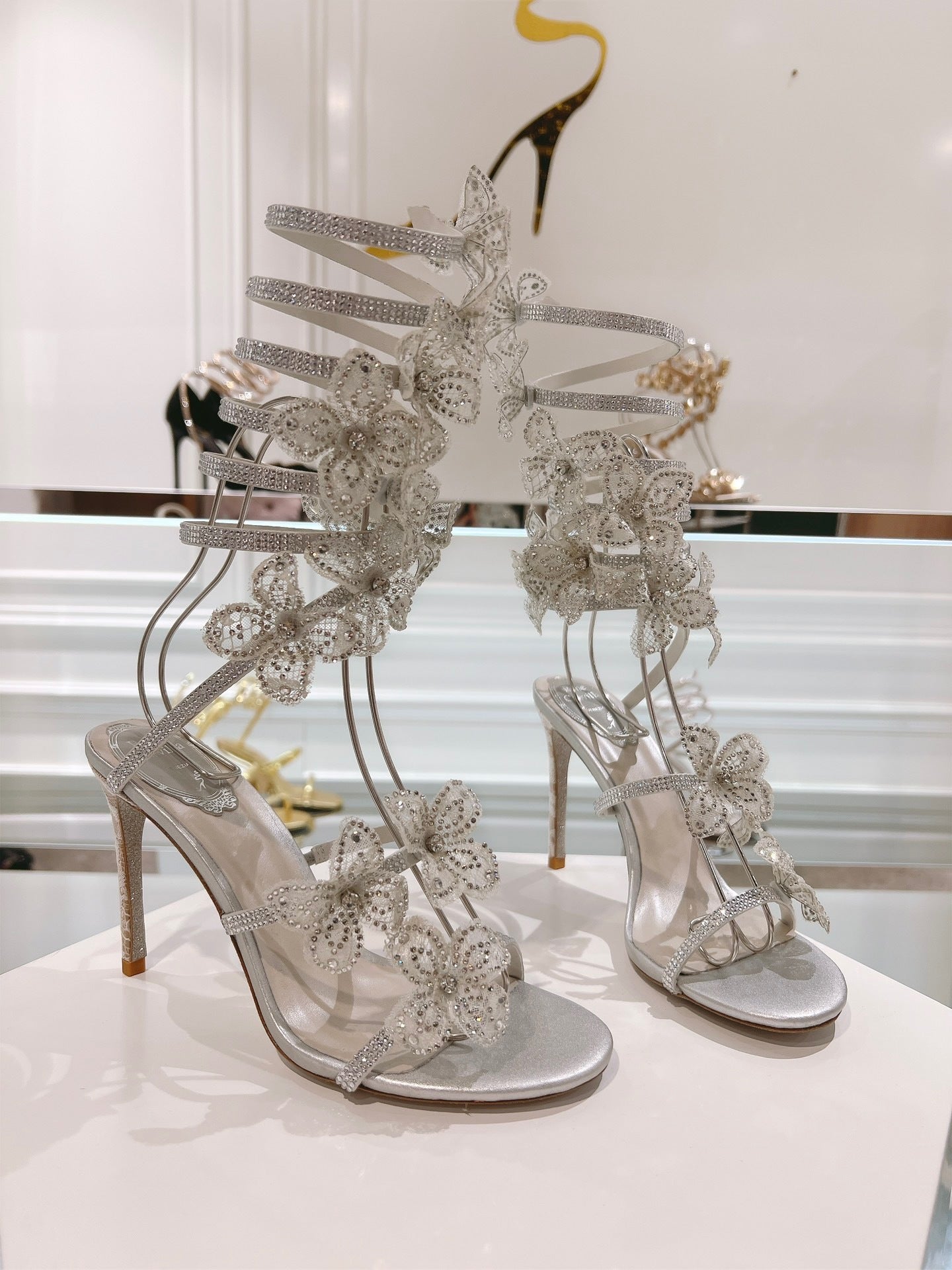 CRYSTAL BUTTERFLY HEELS