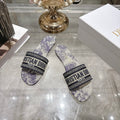 OBLIQUE LOGO CANVAS SLIDE SANDALS
