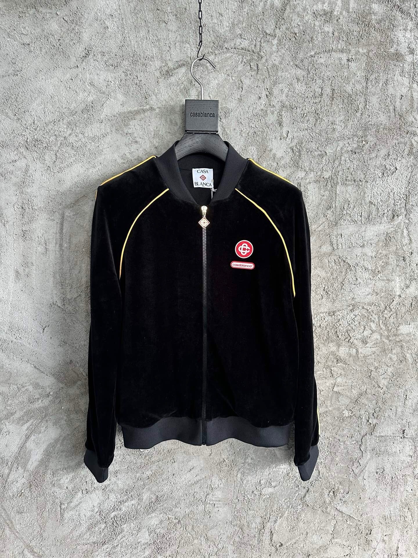 VELVET ZIP-UP TRACK JACKET