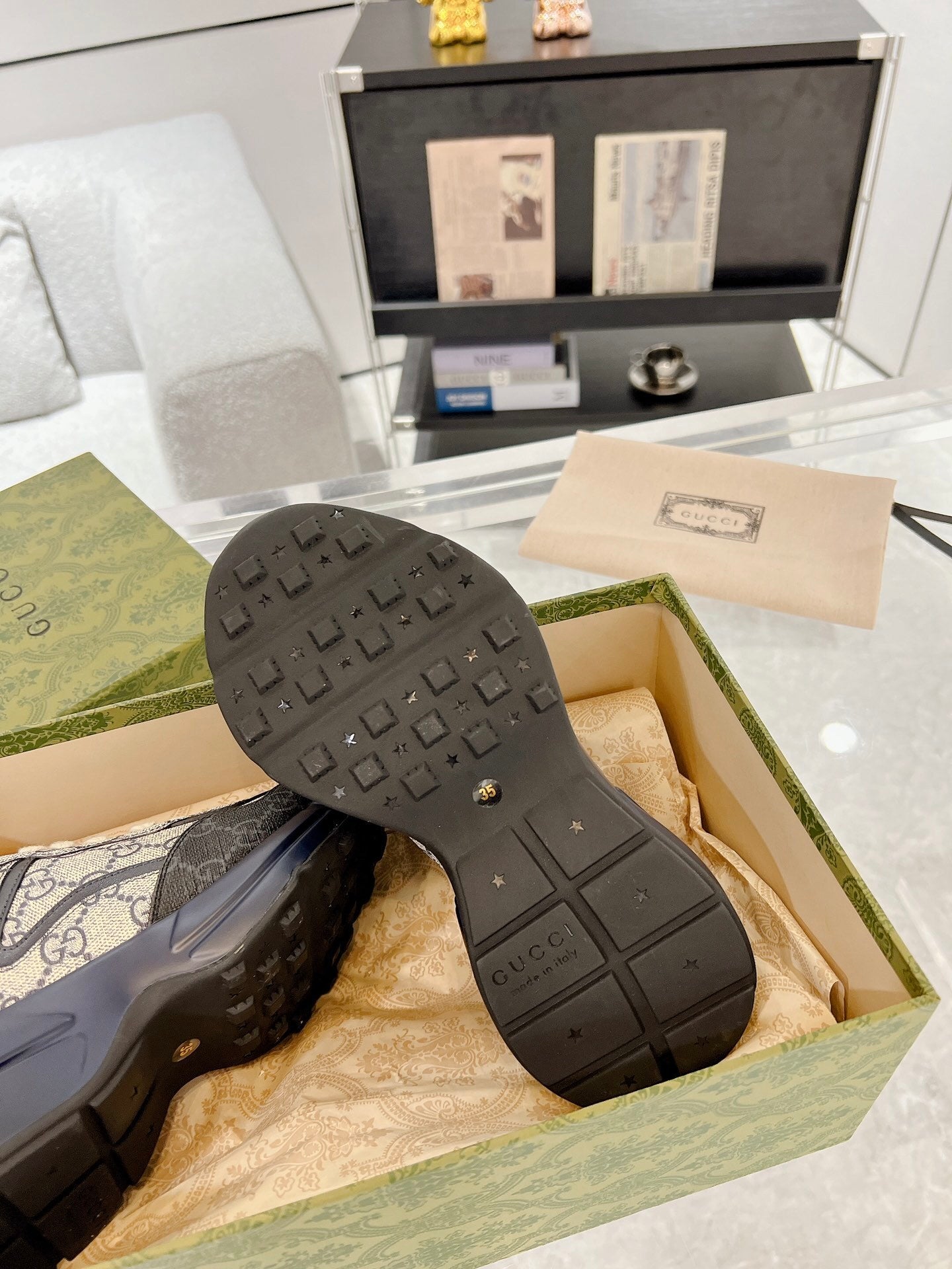 BROWN MONOGRAM CHUNKY SNEAKERS