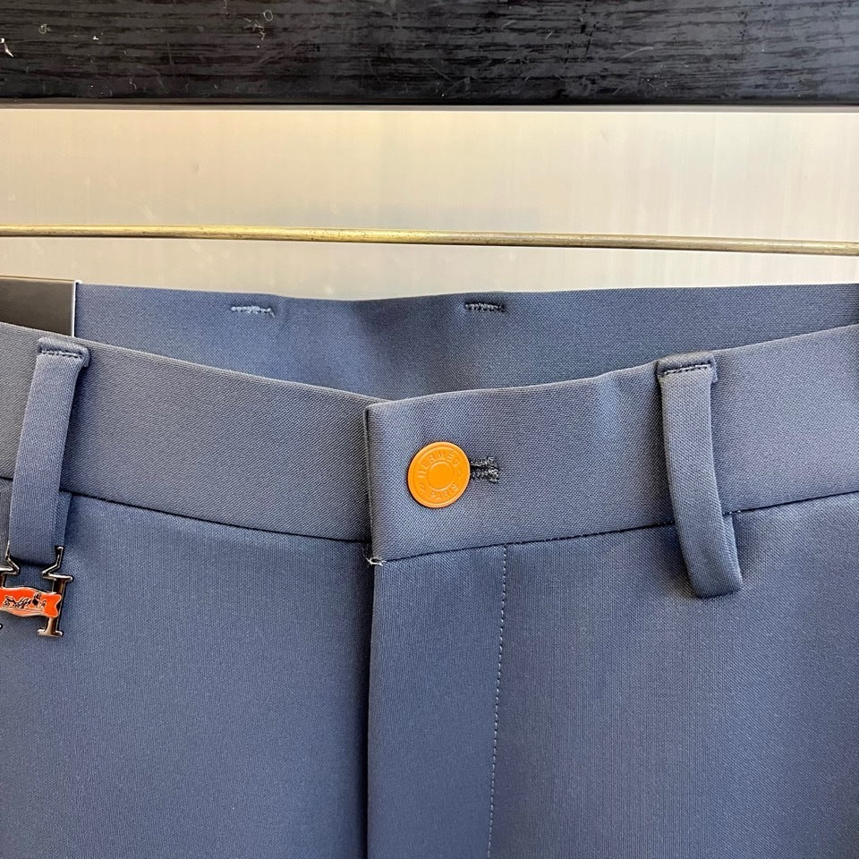 SLIM FIT NAVY TAILORED TROUSERS