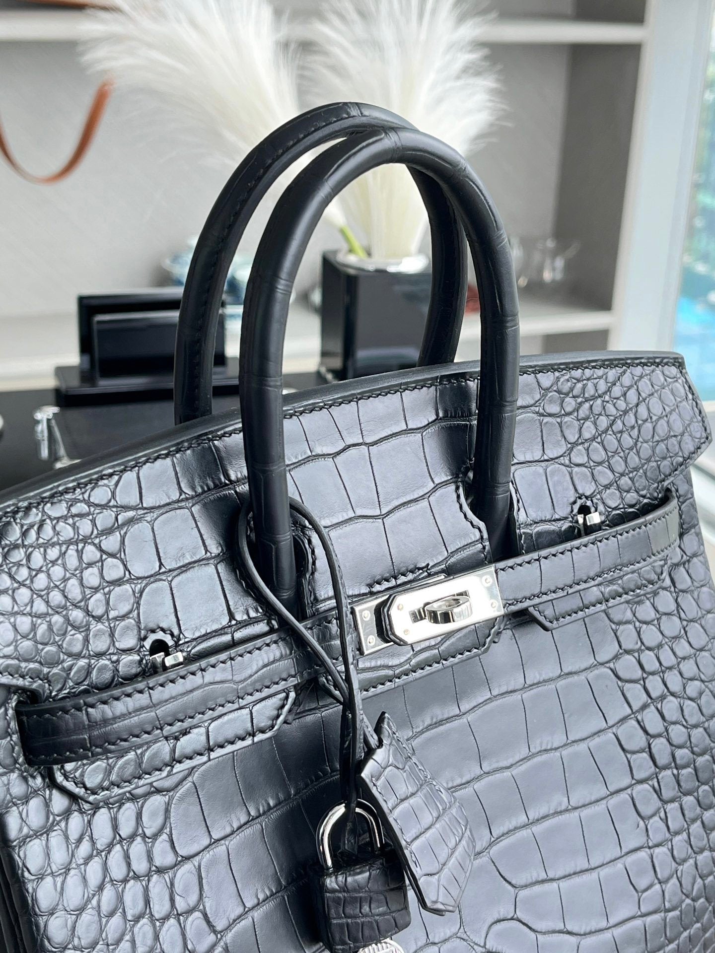 MIDNIGHT CROCODILE LUXURY TOTE