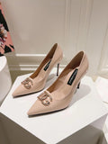 NUDE PATENT POINTED TOE HEEL PUMPS