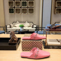 PINK BUCKLE DETAIL FLAT MULES