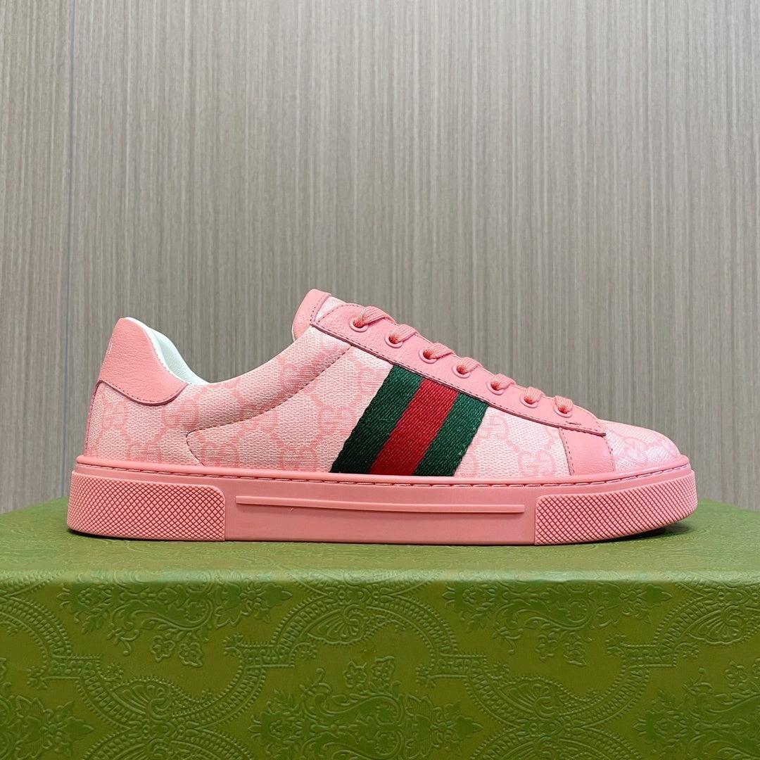 PINK STRIPE LOW-TOP SNEAKERS