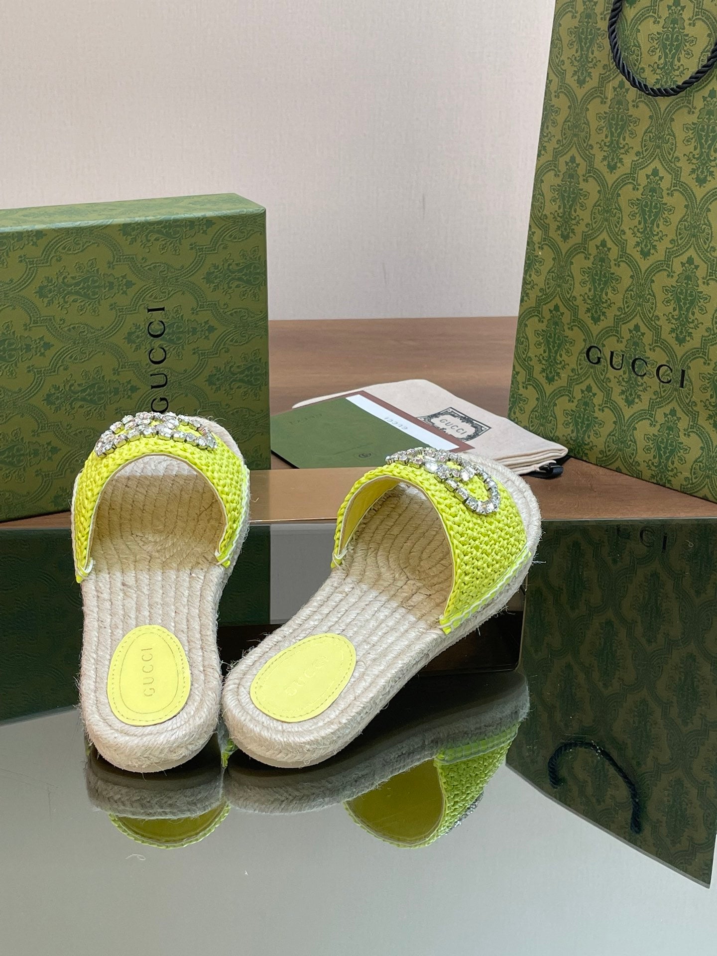 BRAIDED PLATFORM SLIDE SANDALS – NEON LIME