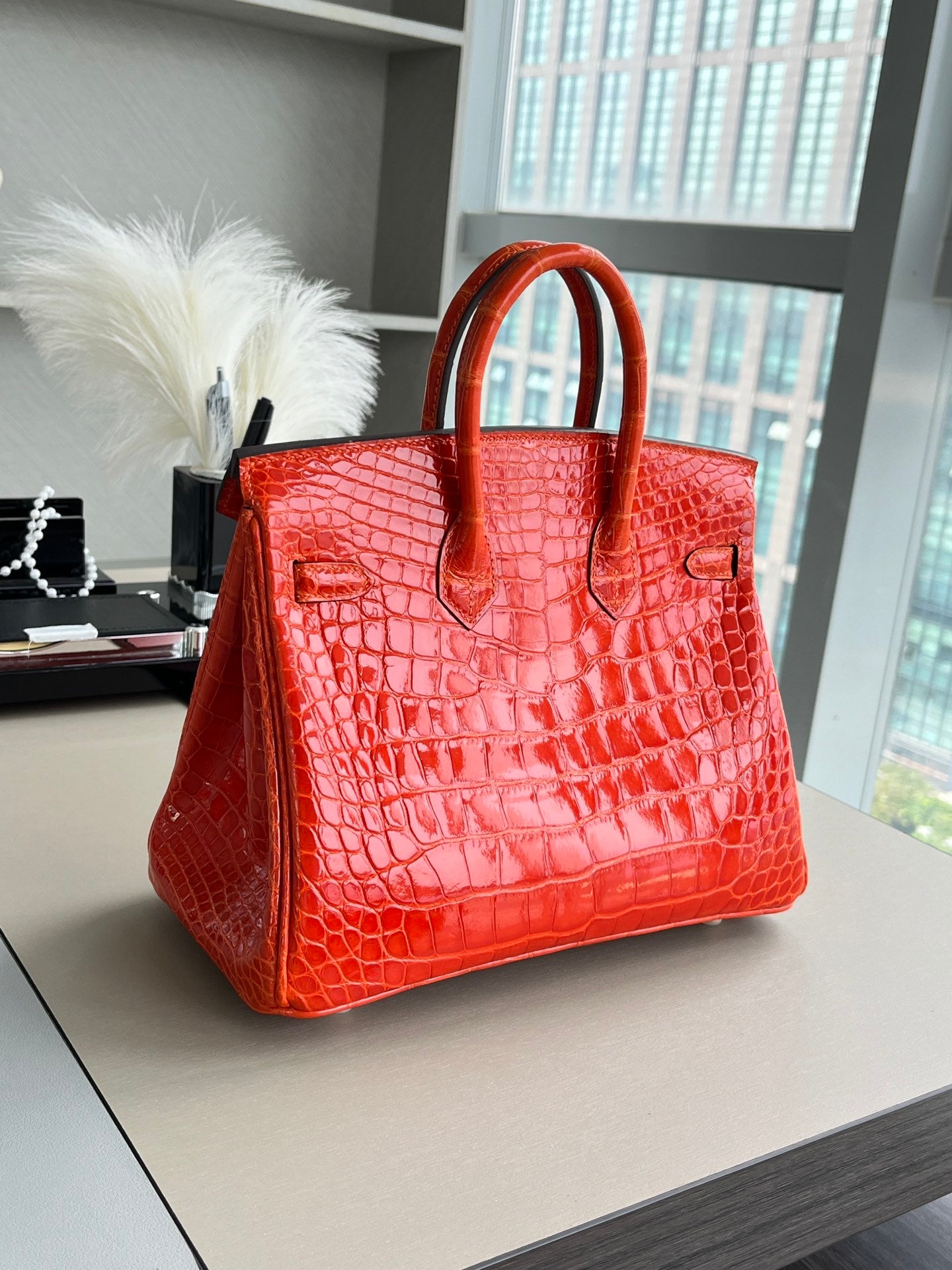 SUNSET CROC BIRKIN