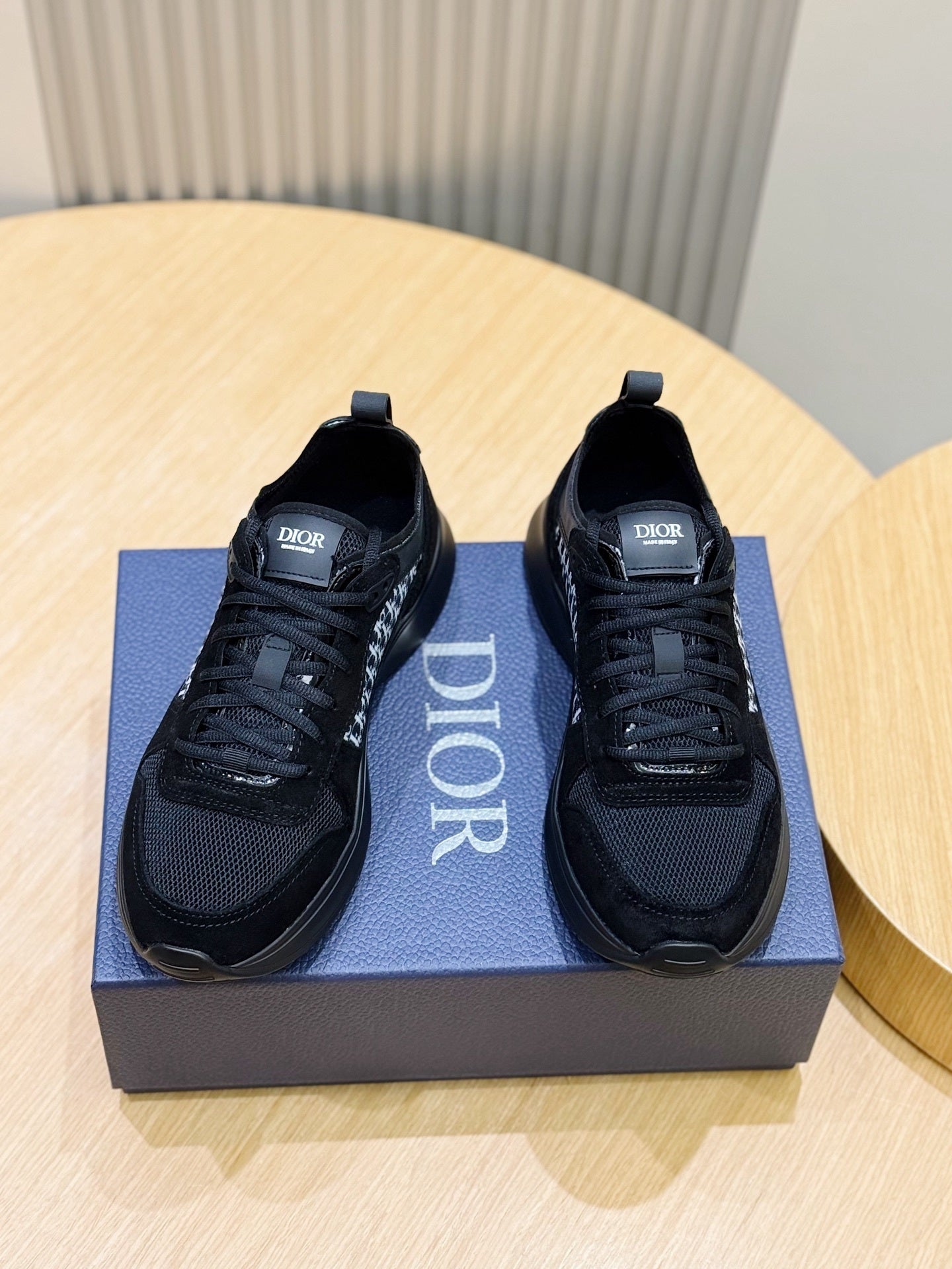 BLACK MONOGRAM PANEL SPORT SNEAKERS