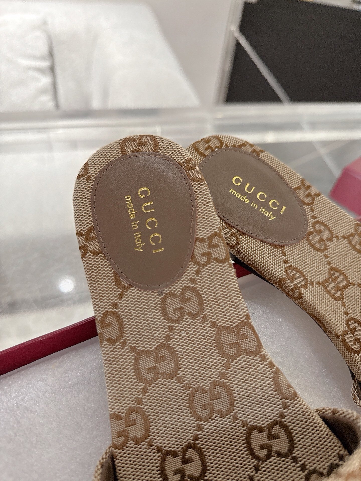 MONOGRAM CANVAS HORSEBIT SLIDE SANDALS