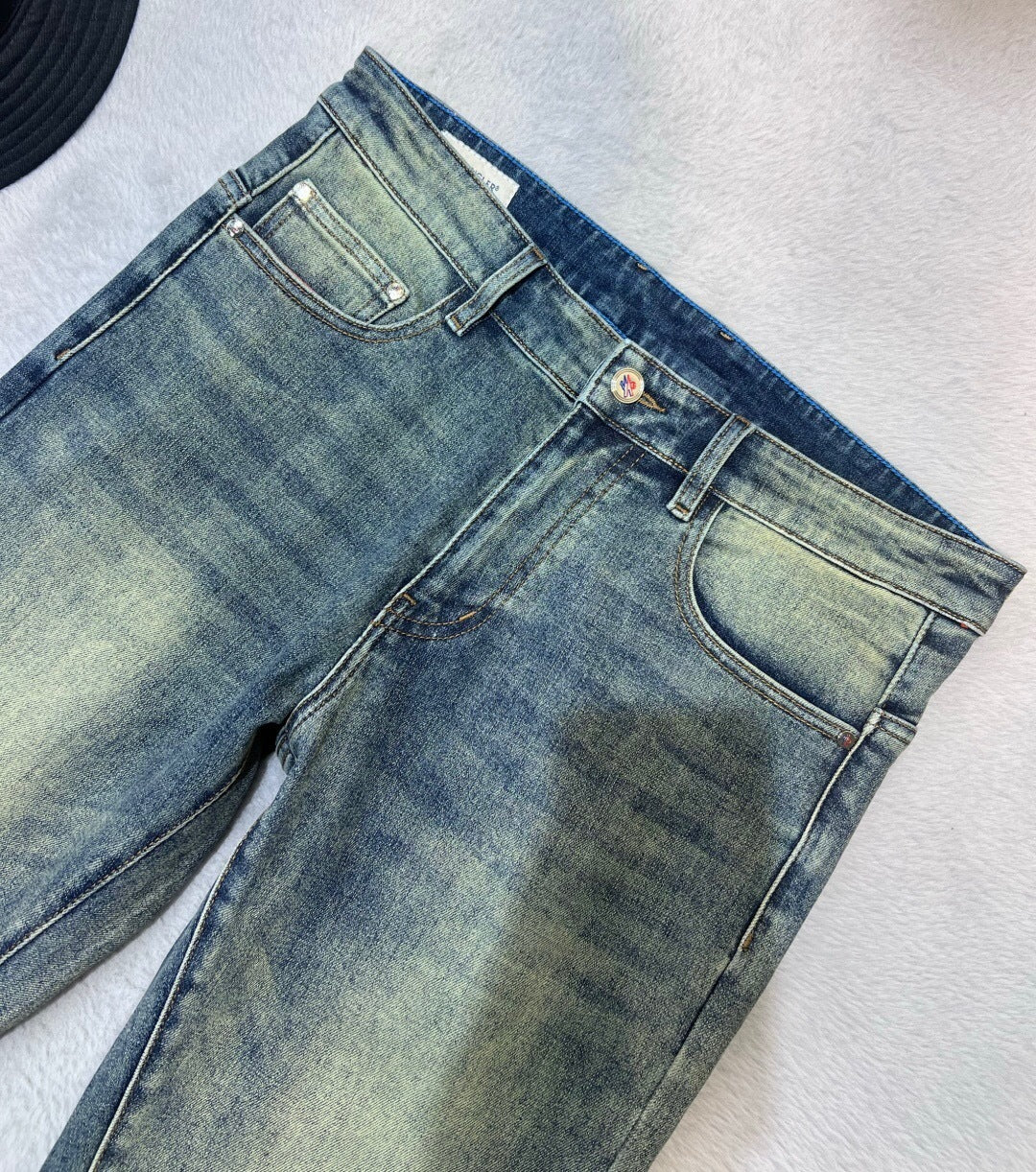 EMBROIDERED LOGO DENIM JEANS