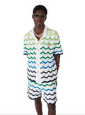 WAVE KNIT SHORT-SLEEVE SHIRT & SHORTS SET