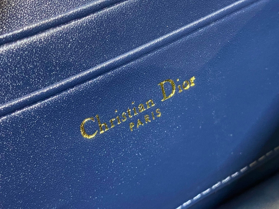 NAVY MONOGRAM CHAIN SHOULDER BAG