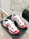WHITE RED LOW-TOP SNEAKERS