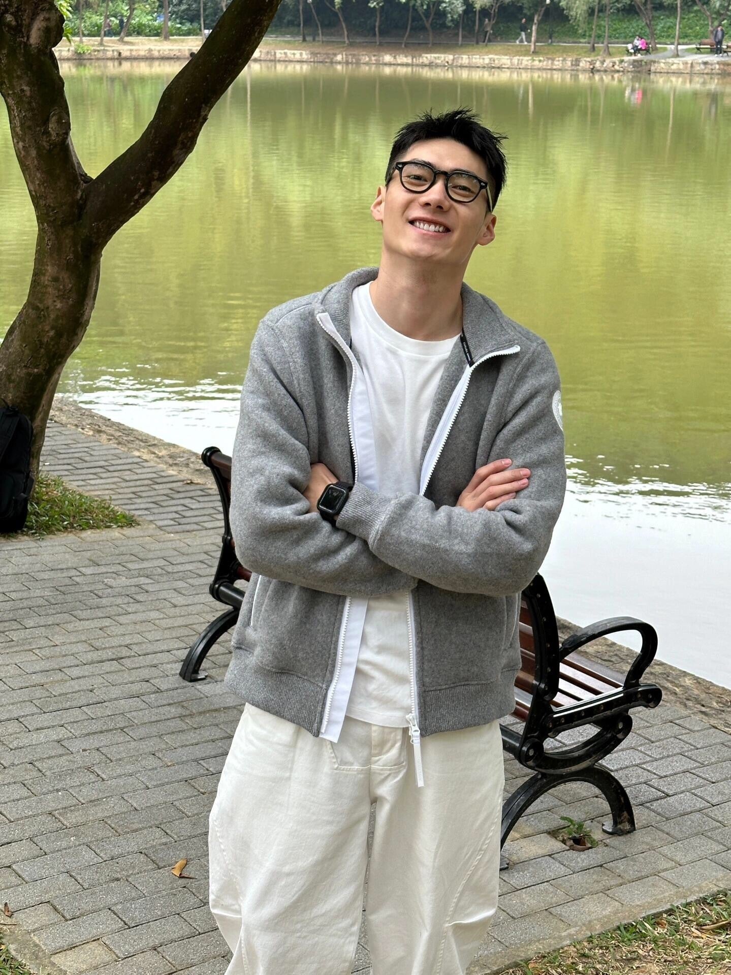 MEN’S GREY ZIP-UP WOOL BLEND JACKET