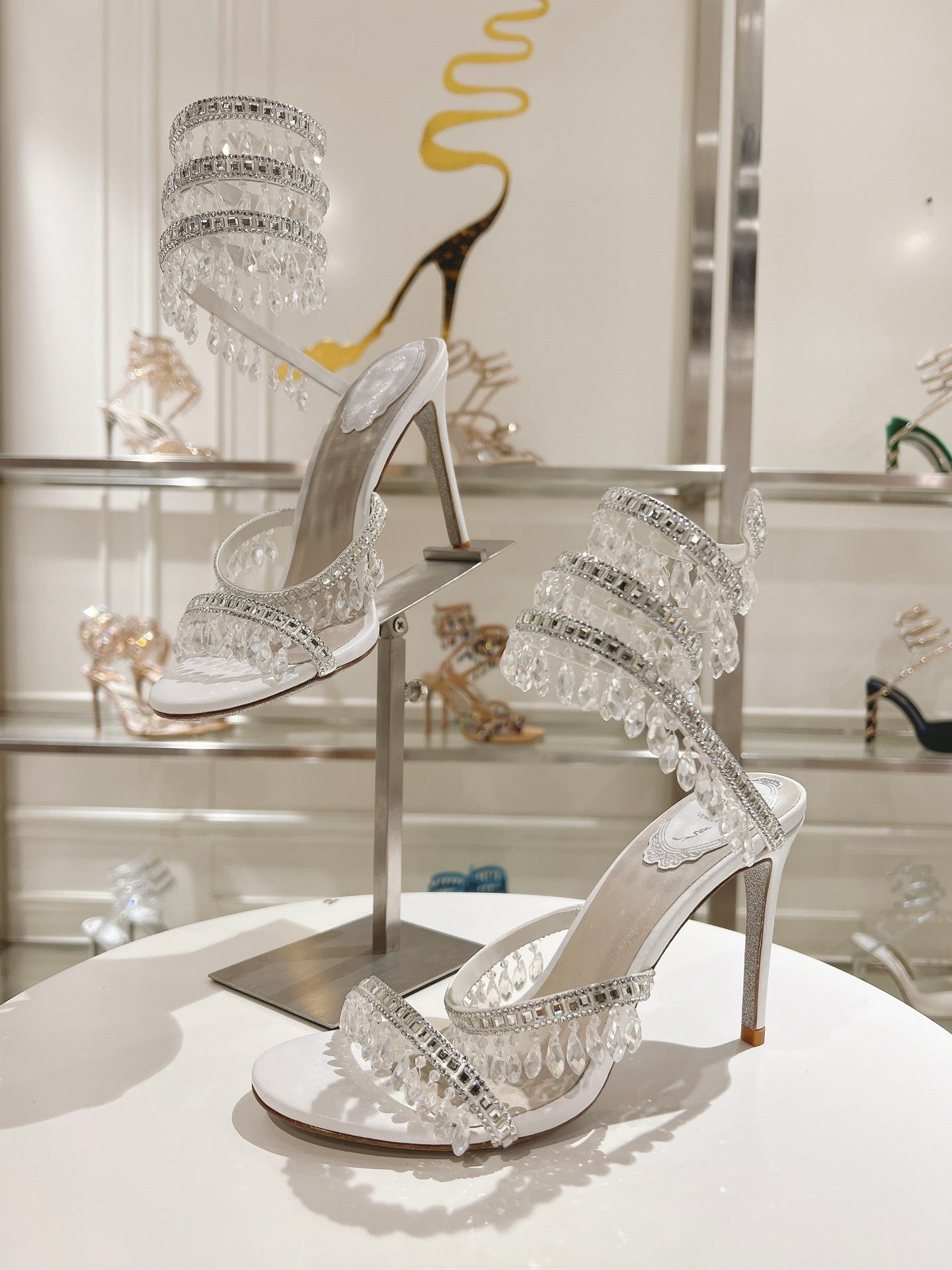 CRYSTAL CASCADE HEELS