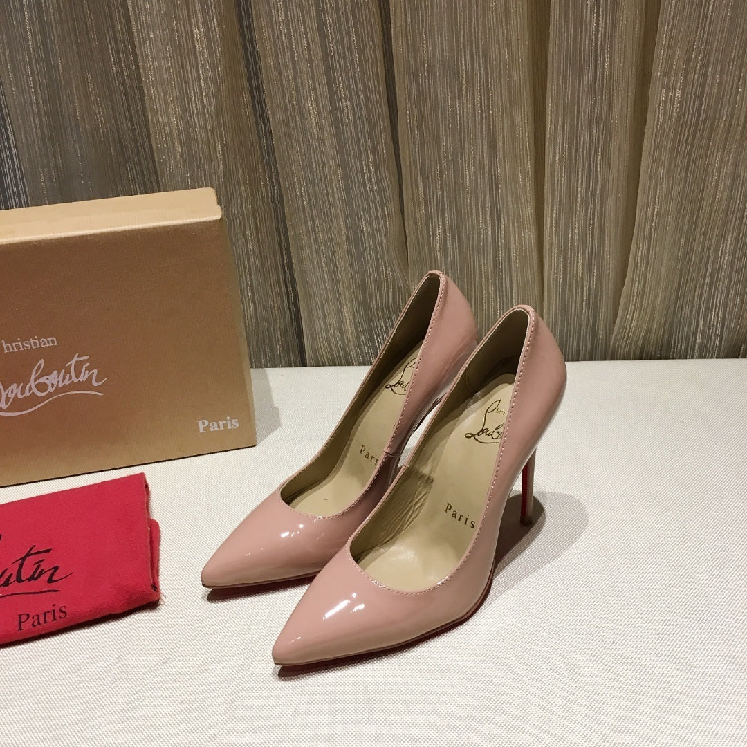 PATENT RED SOLE STILETTO PUMPS – BLUSH PINK