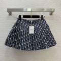 BLUE MONOGRAM PLEATED MINI SKIRT