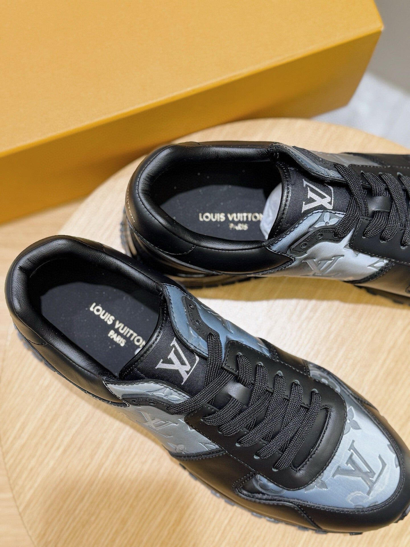 BLACK MONOGRAM PANEL SNEAKERS