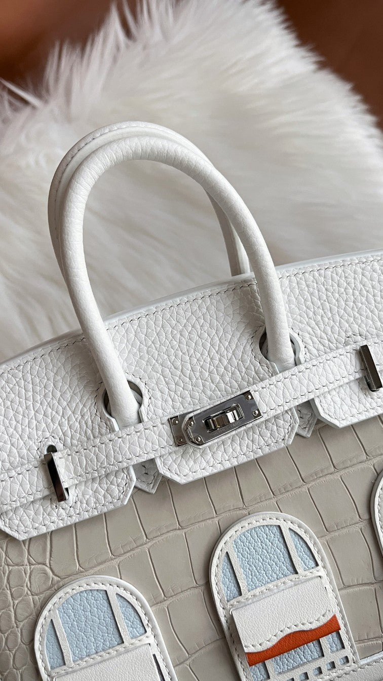LIMITED EDITION ARCHITECTURAL BIRKIN STYLE HANDBAG WITH WINDOW DETAILING