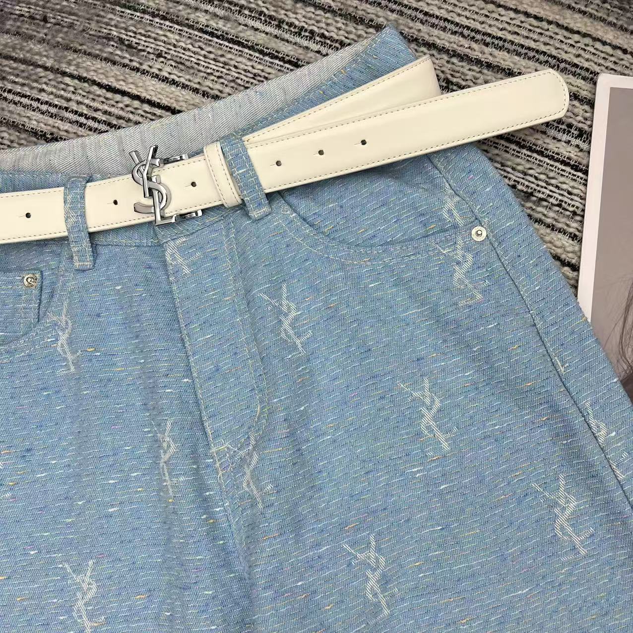 HIGH-WAIST WIDE LEG DENIM PANTS