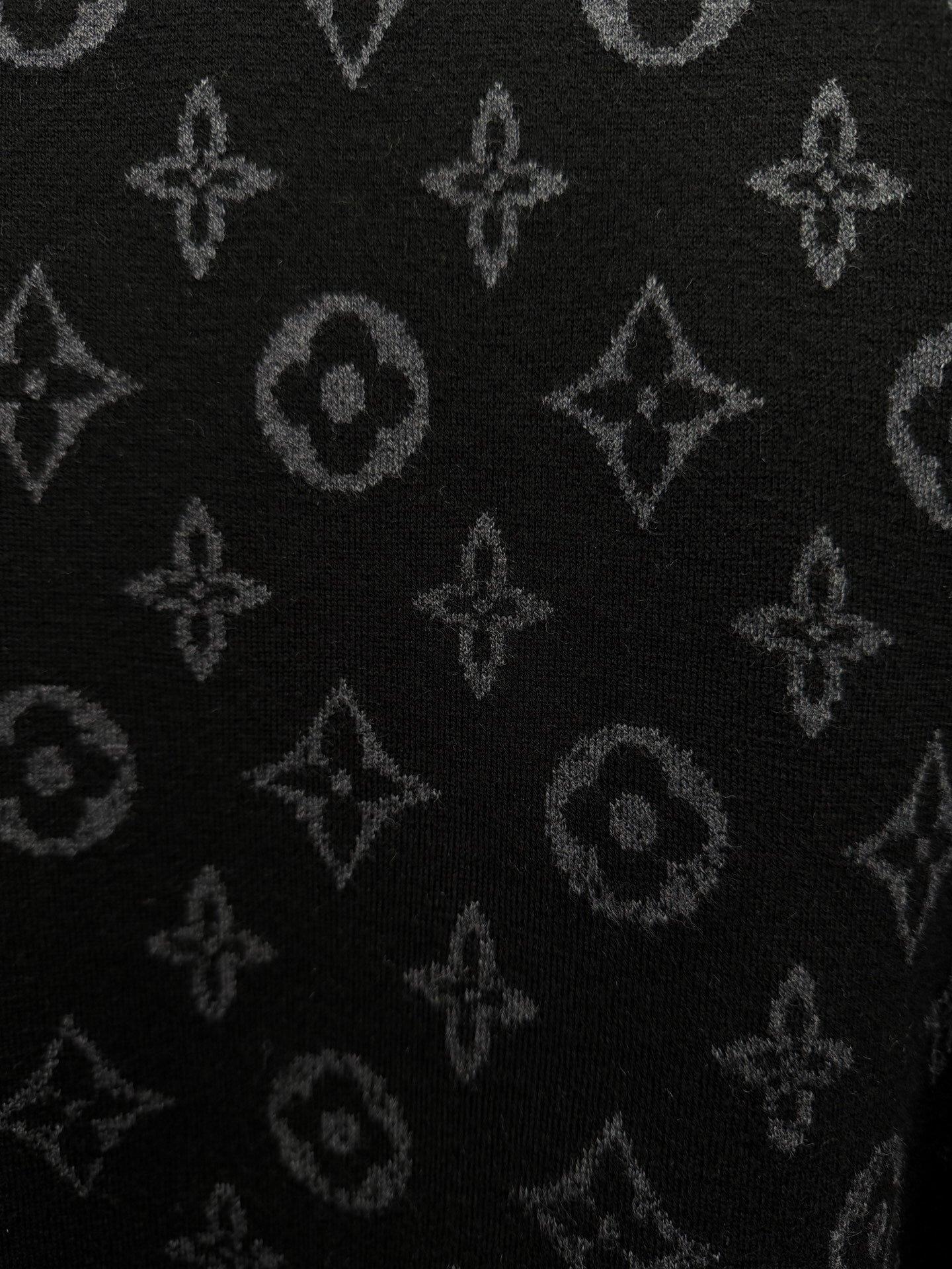 ALL-OVER MONOGRAM KNIT CREWNECK SWEATER