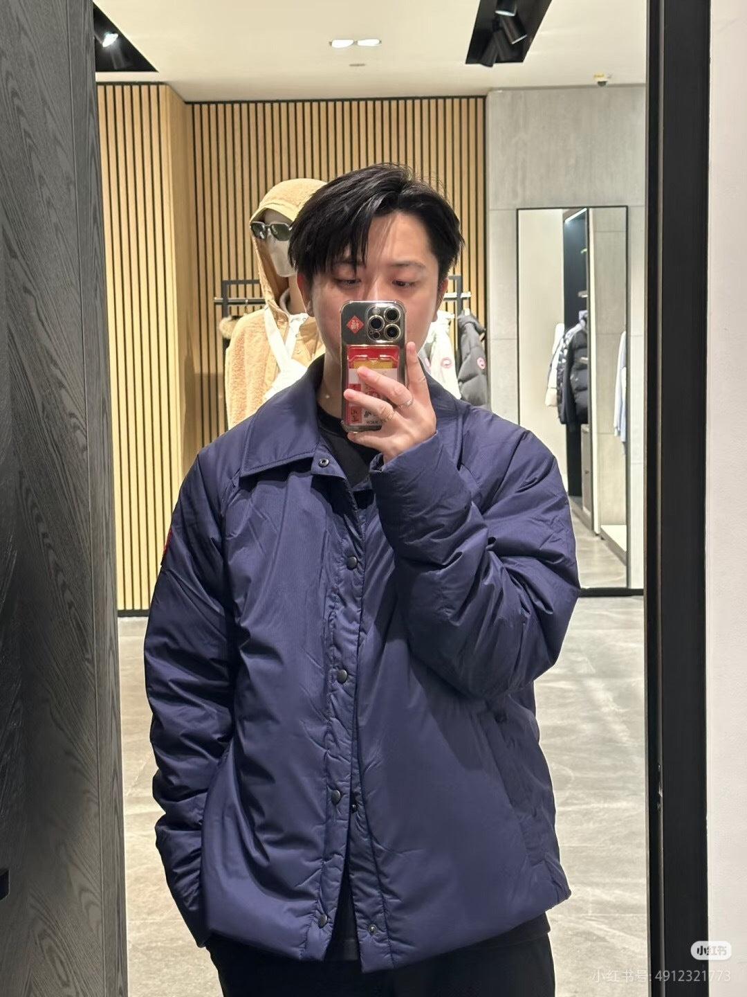 PADDED SNAP-BUTTON JACKET WITH CLASSIC COLLAR