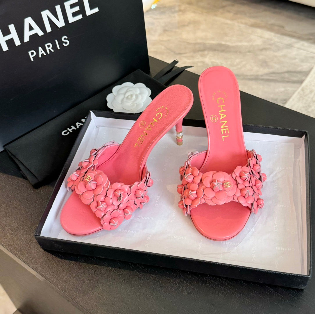 PINK FLORAL HEELS